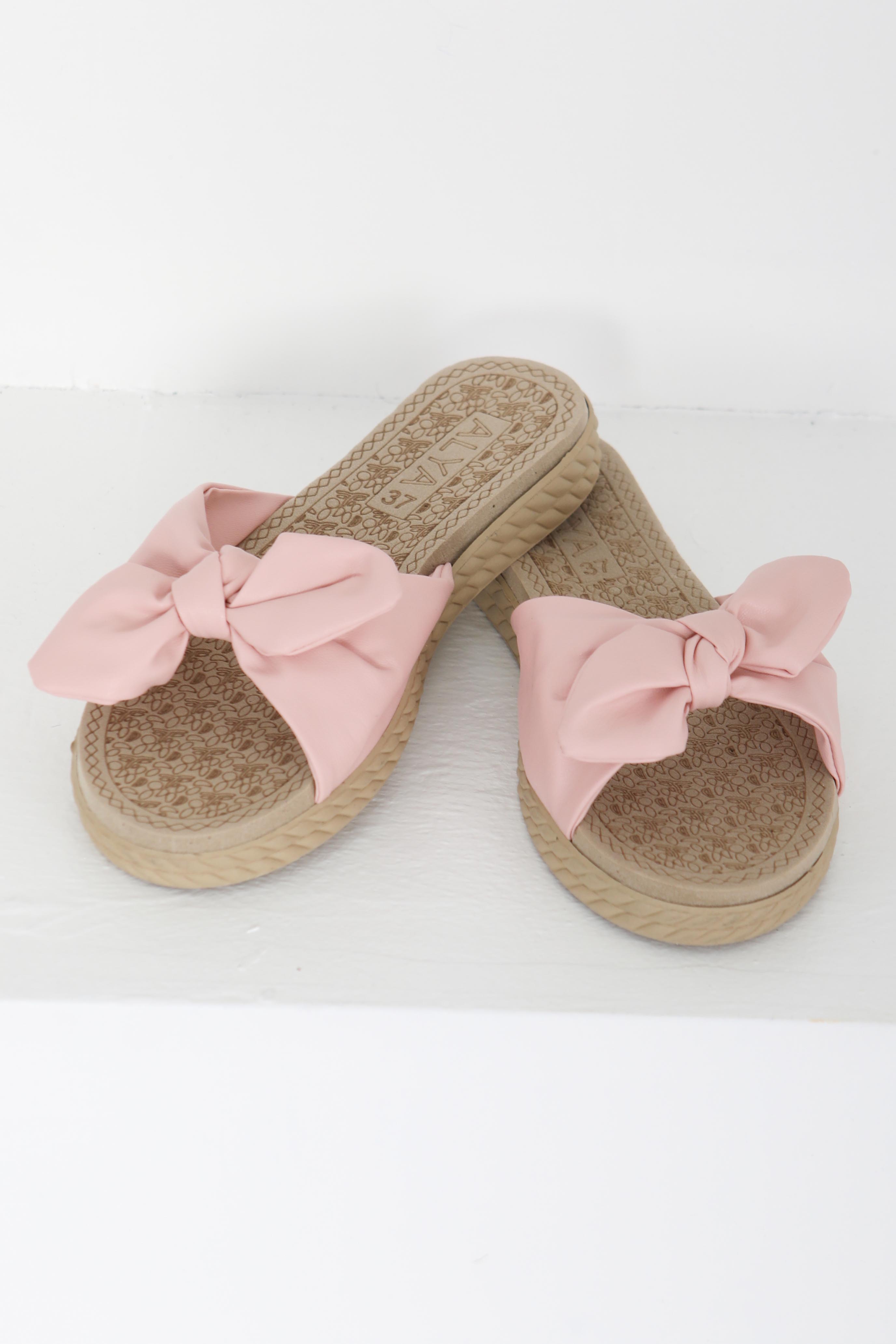 Kadın Pudra Fyonklu Terlik - 27408 - 5