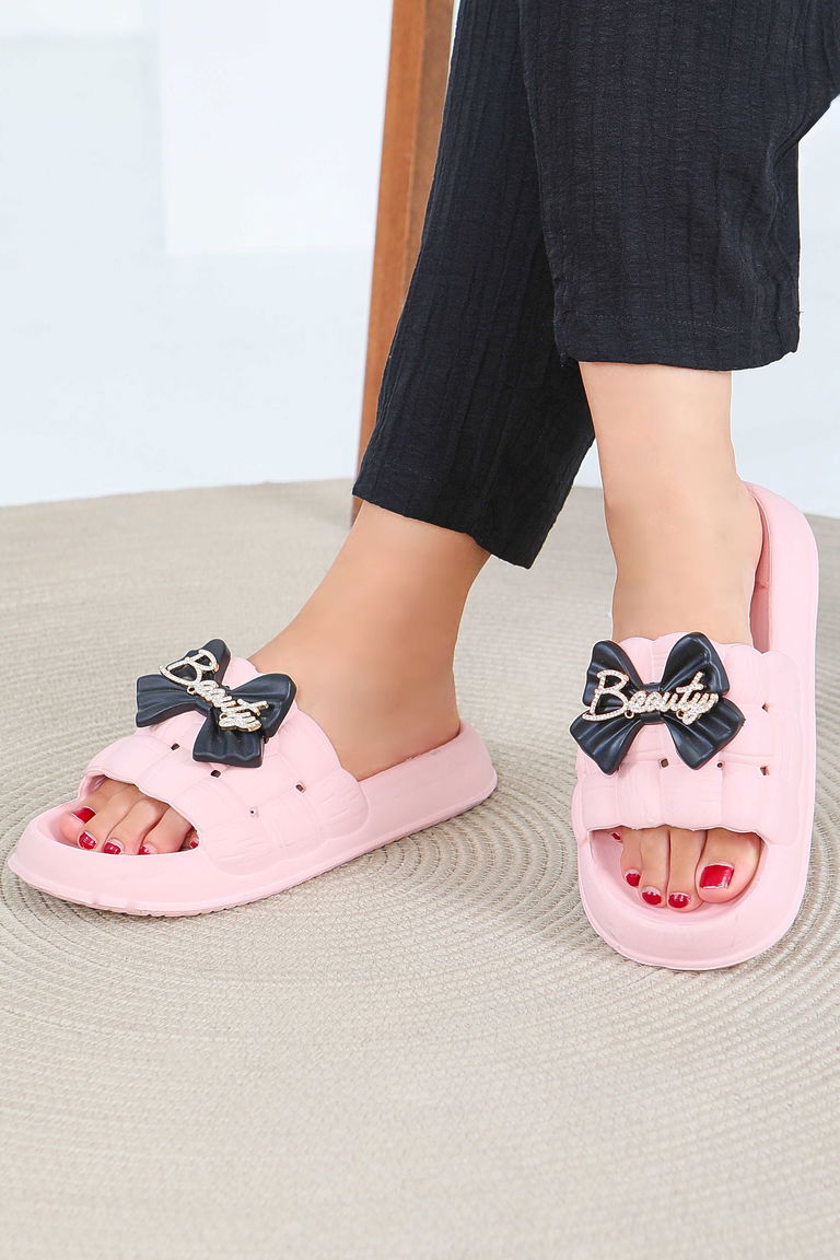 Kadın Pudra Tokalı Terlik - 27564 - TOFİSA