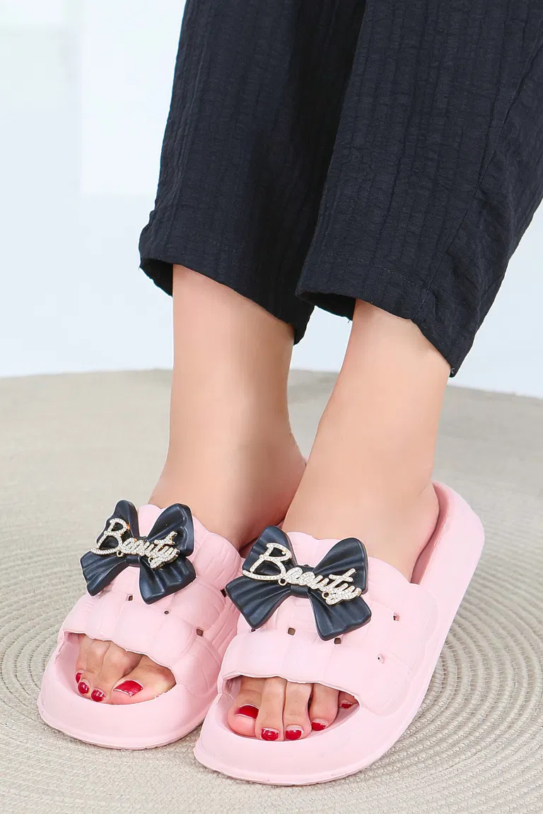 Kadın Pudra Tokalı Terlik - 27564 - TOFİSA