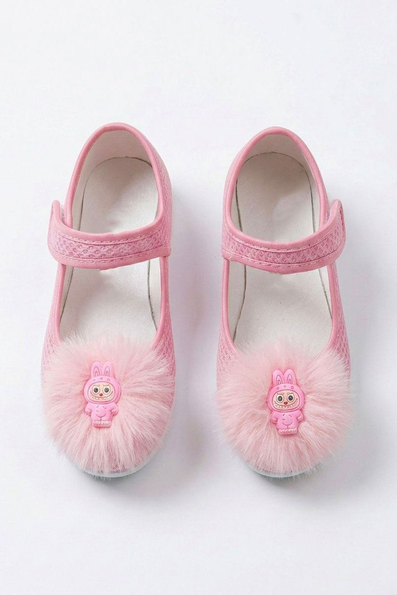 Kadın Pudra Tüy Detaylı Cırtlı Babet - 28303-PUDRA - 3