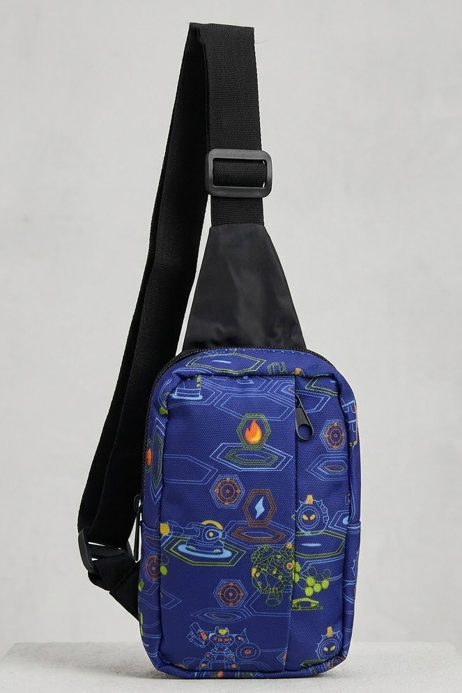 Kadın Saks Desenli Çapraz Çanta - 28694-SAKS - 1