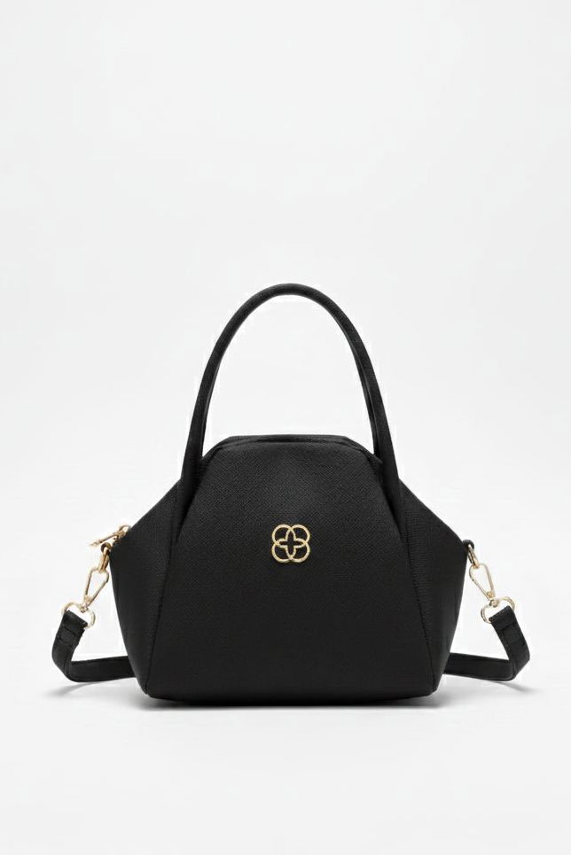 Kadın Siyah Armalı Suni Deri Çanta - 28143-SIYAH - TOFİSA