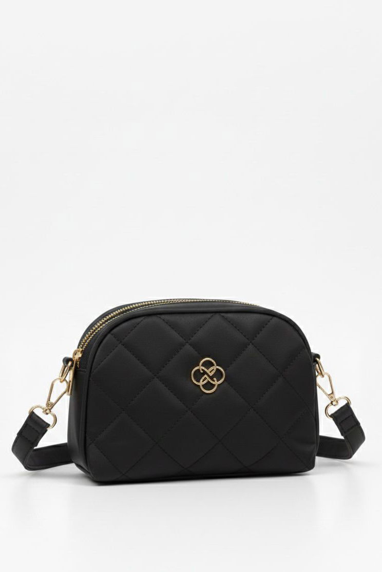 Kadın Siyah Armalı Suni Deri Omuz Çantası - 28141-SIYAH - TOFİSA