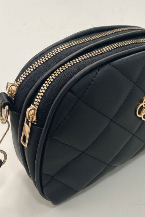 Kadın Siyah Armalı Suni Deri Omuz Çantası - 28141-SIYAH - 3