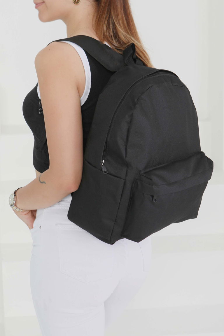 Kadın Siyah Cepli Sırt Çantası - 27488 - TOFİSA