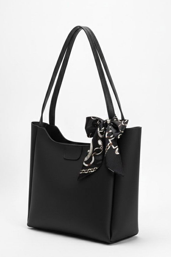 Kadın Siyah Flarlı Kol Çanta - 28134-SIYAH - TOFİSA