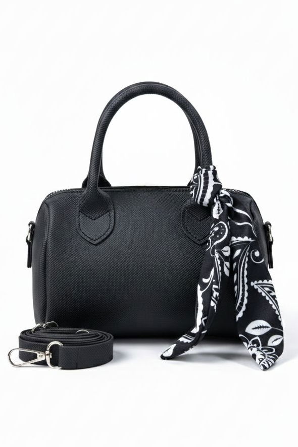 Kadın Siyah Flarlı Mini El Çantası - 28225-SIYAH - TOFİSA