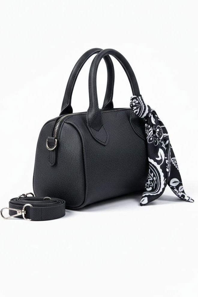 Kadın Siyah Flarlı Mini El Çantası - 28225-SIYAH - 2