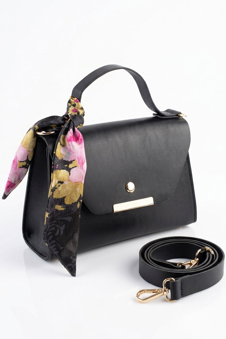 Kadın Siyah Flarlı Mini El Çantası - 28372-SIYAH - 1