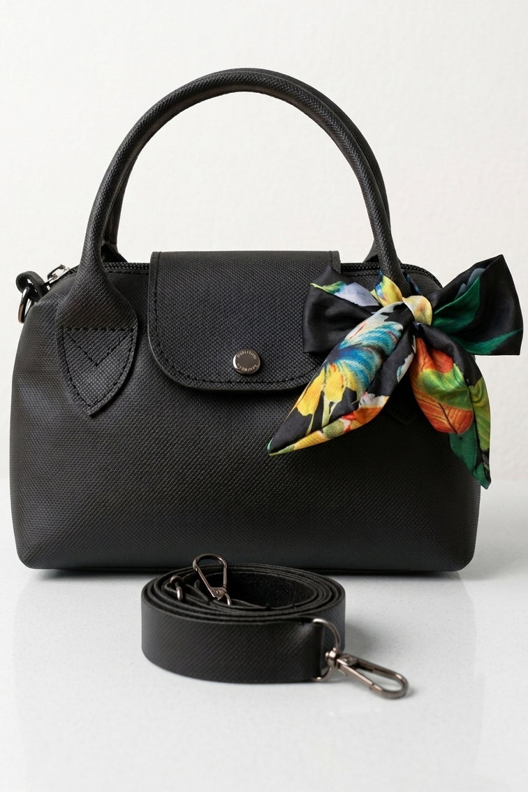 Kadın Siyah Flarlı Mini El Çantası - 28430-SIYAH - 2