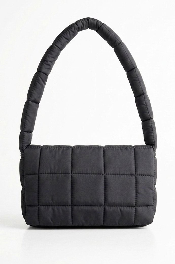 Kadın Siyah Kare Paraşüt Omuz Çanta - 28378-SIYAH - 3