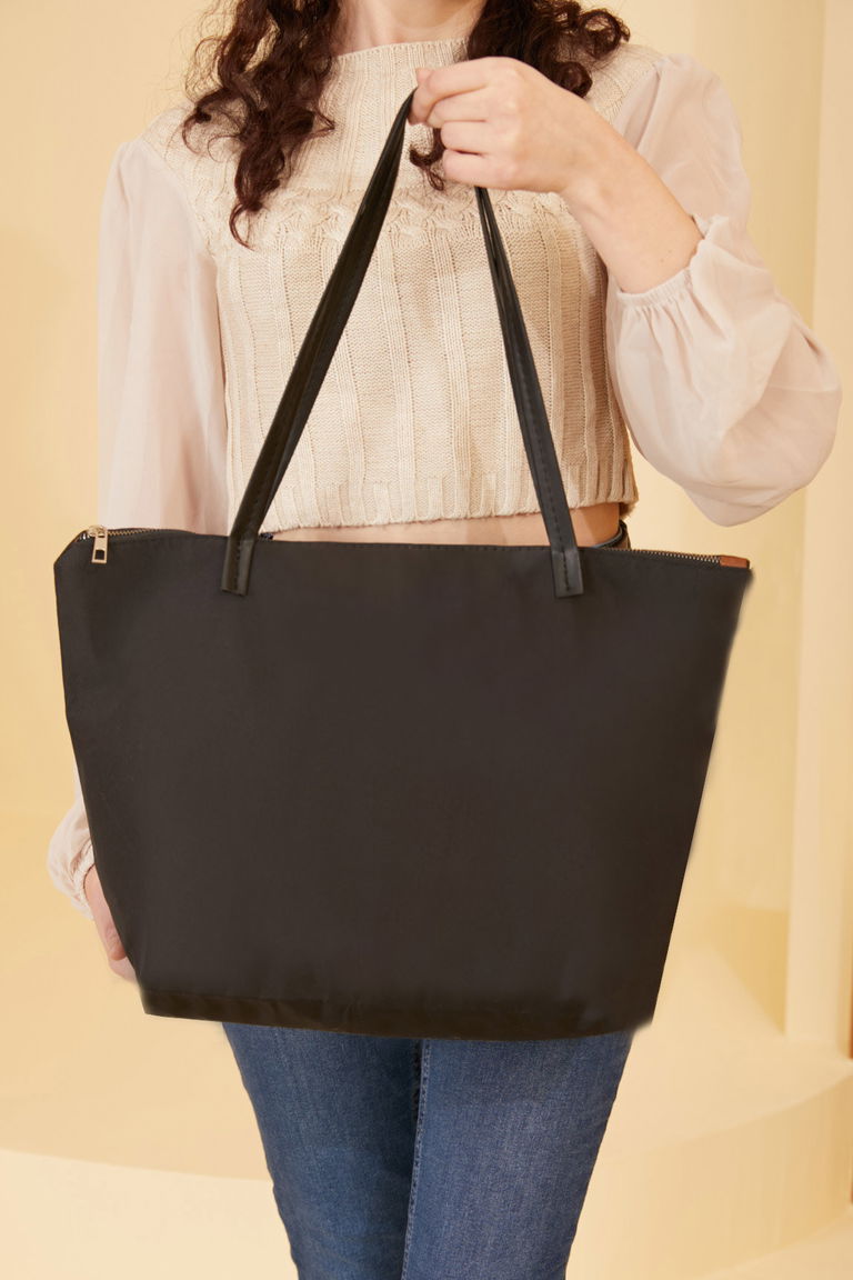 Kadın Siyah Lefties Kol Çantası - 26545 - TOFİSA