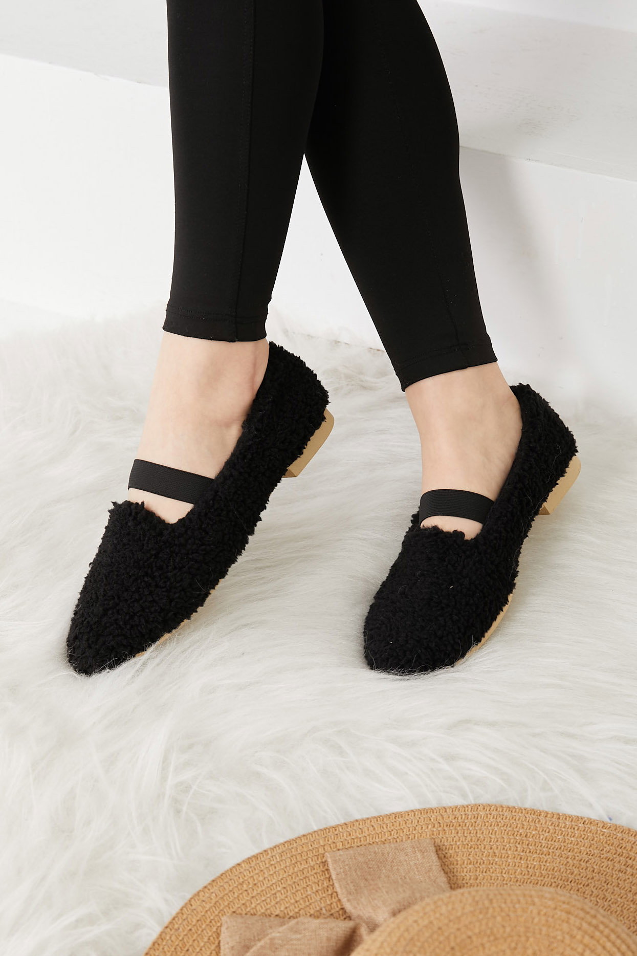 Kadın Siyah Peluş Babet - 26651 - 1