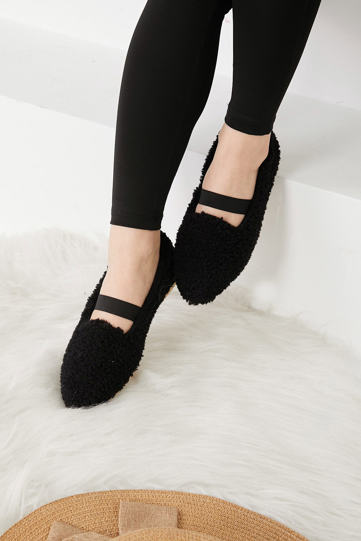 Kadın Siyah Peluş Babet - 26651 - 2