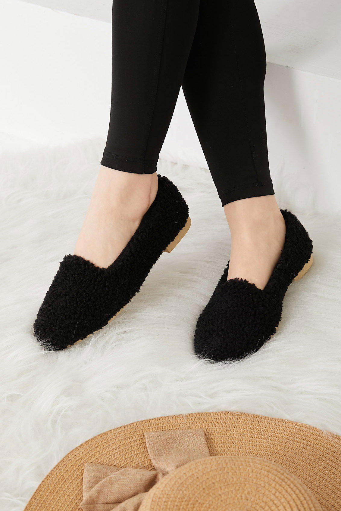 Kadın Siyah Peluş Babet - 26653 - 1