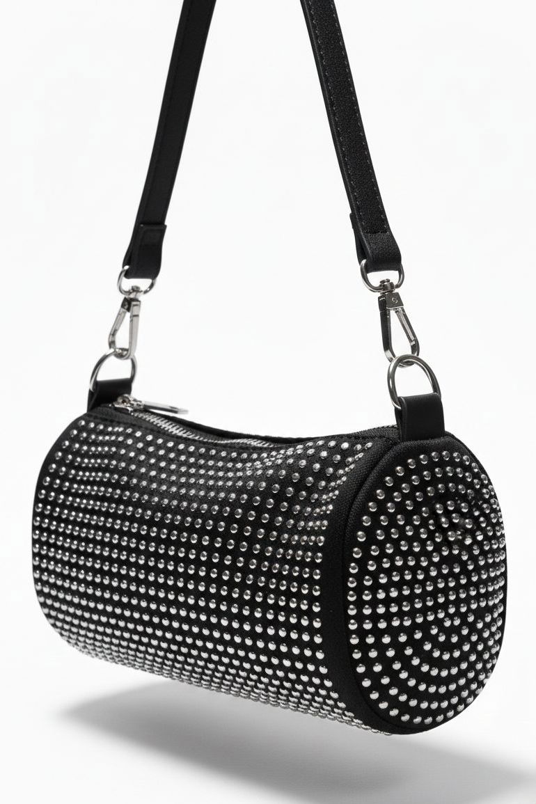 Kadın Siyah Pullu El Çantası - 28201-SIYAH - 1