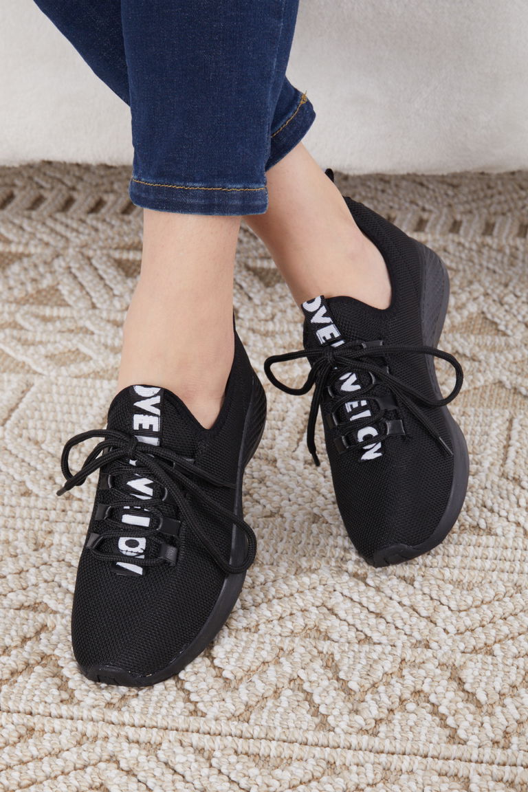 Kadın Siyah Spor Ayakkabı - 27091 - TOFİSA