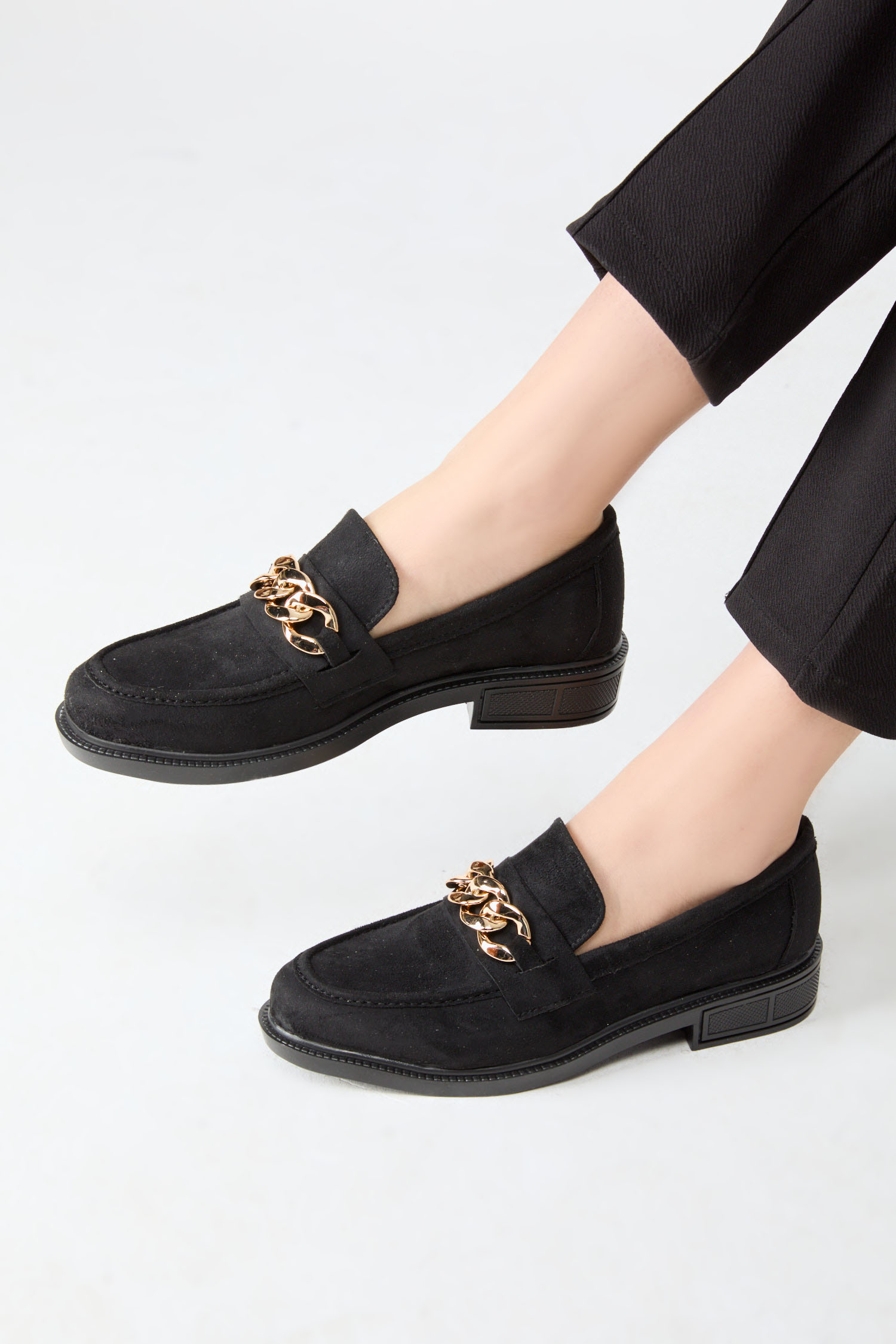 Kadın Siyah Süet Ayakkabı - 27081 - 1