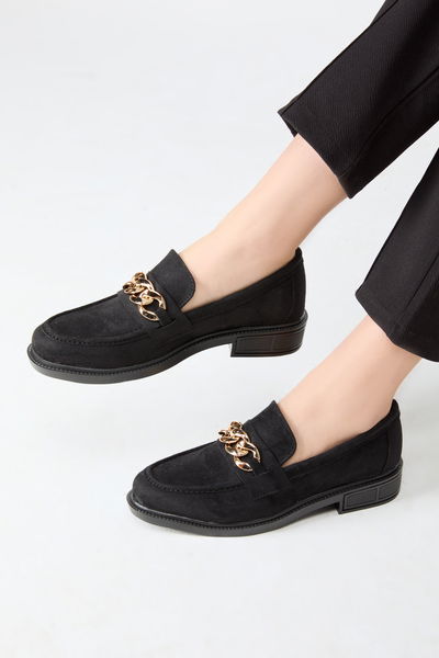 Kadın Siyah Süet Ayakkabı - 27081 