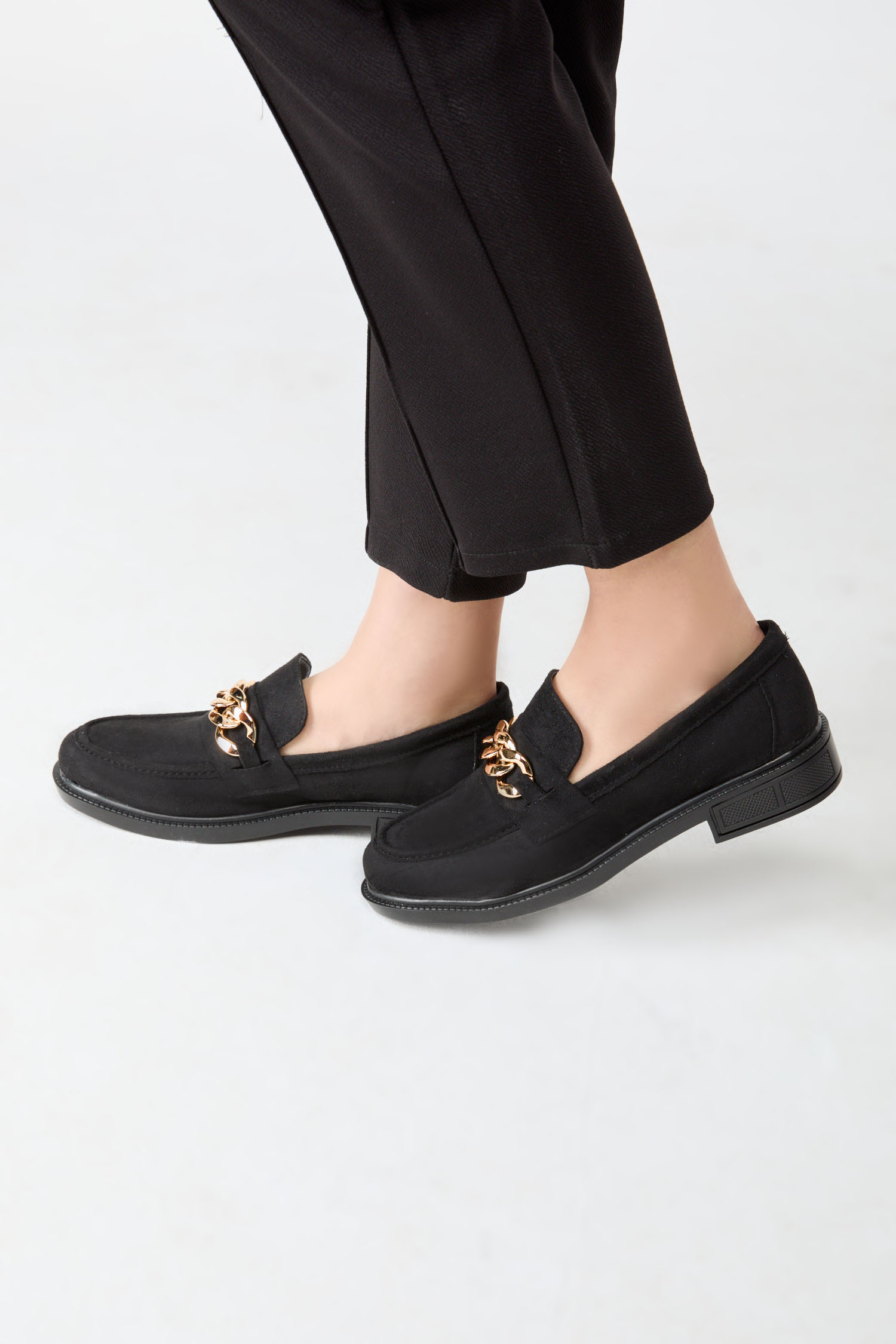 Kadın Siyah Süet Ayakkabı - 27081 - 3