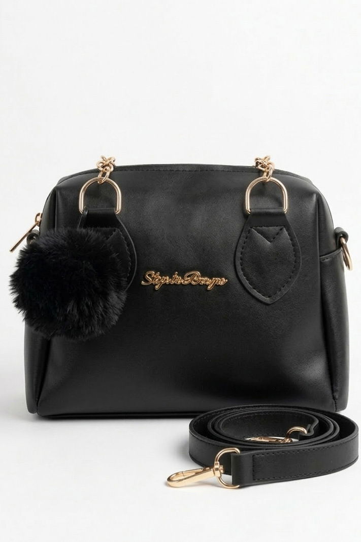 Kadın Siyah Suni Deri Çapraz Çanta - 28334-SIYAH - 2