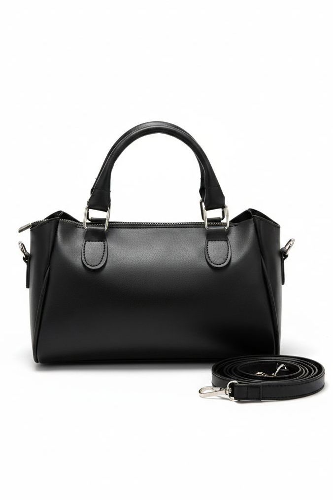 Kadın Siyah Suni Deri Kol Çantası - 28264-SIYAH - 2