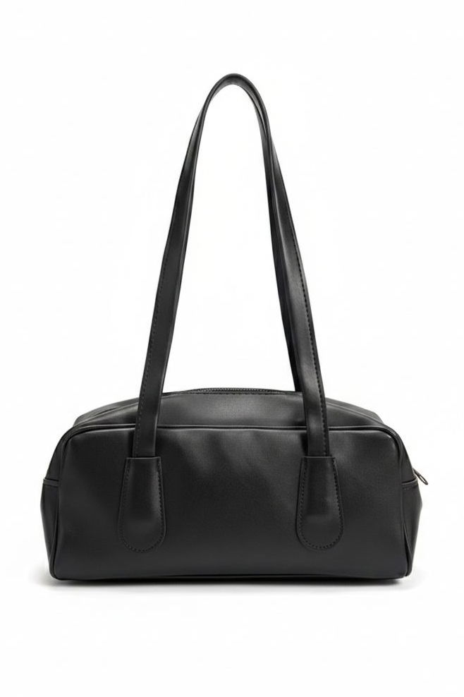 Kadın Siyah Suni Deri Mini Kol Çantası - 28268-SIYAH - 1