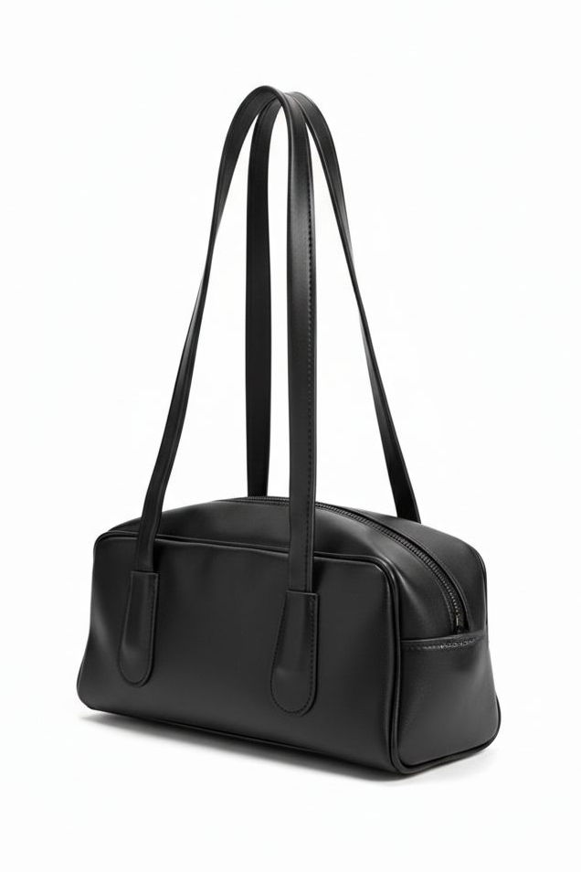 Kadın Siyah Suni Deri Mini Kol Çantası - 28268-SIYAH - 2