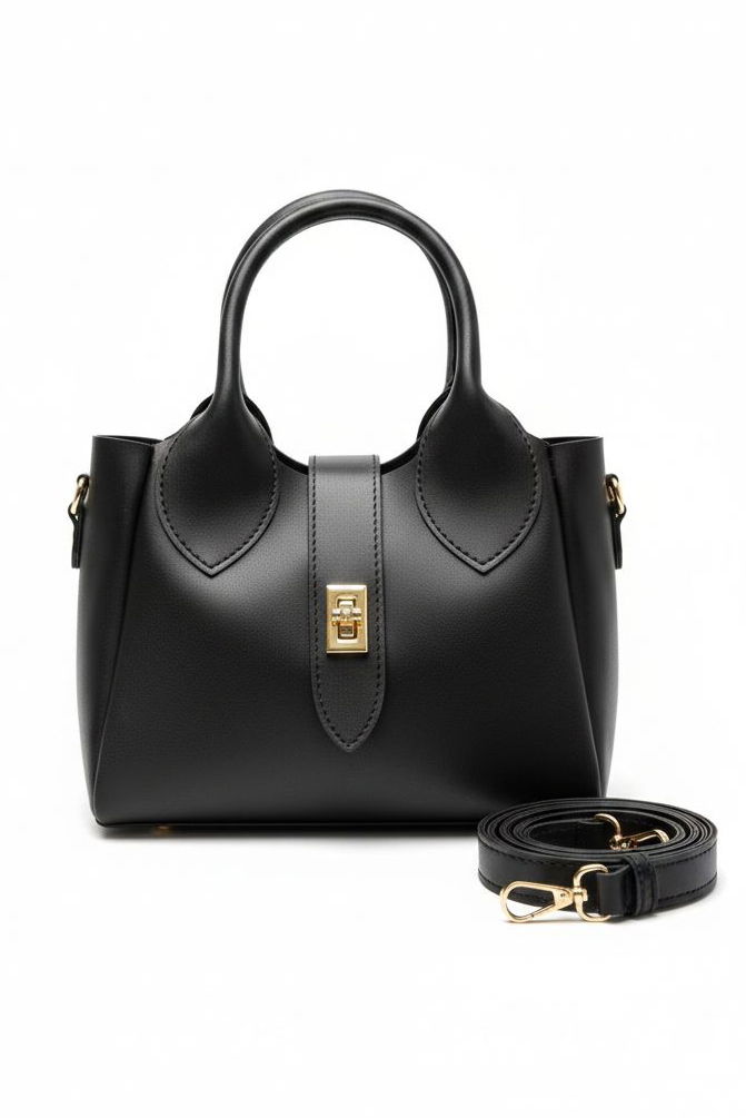 Kadın Siyah Suni Deri Mini Kol Çantası - 28270-SIYAH - 2