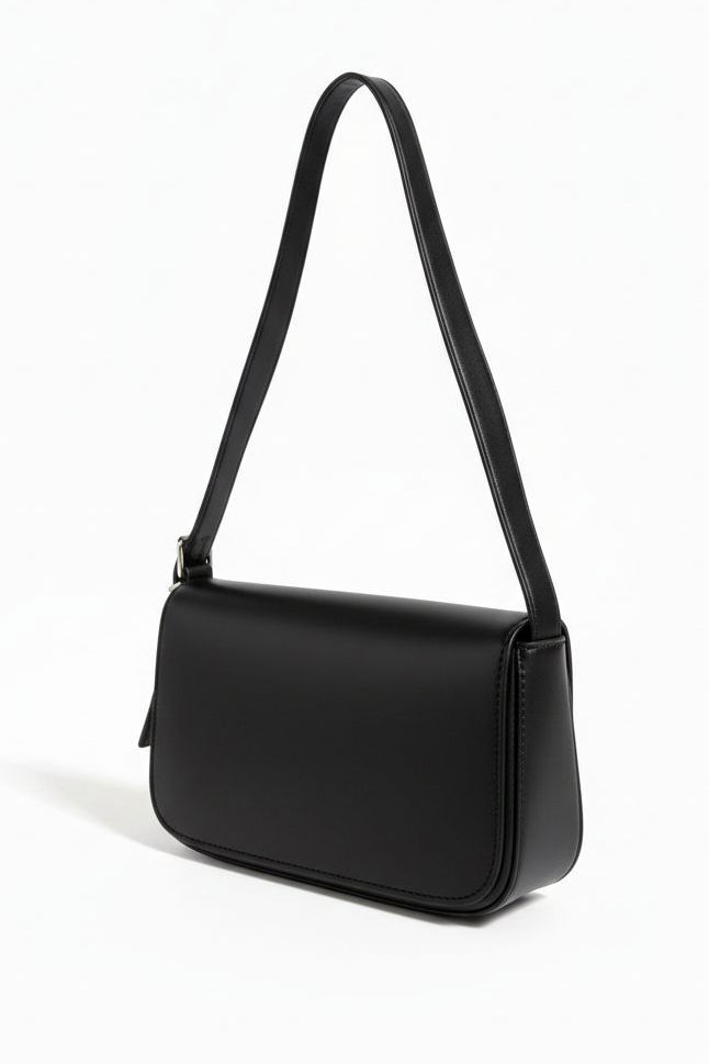 Kadın Siyah Suni Deri Omuz Çantası - 28171-SIYAH - 2