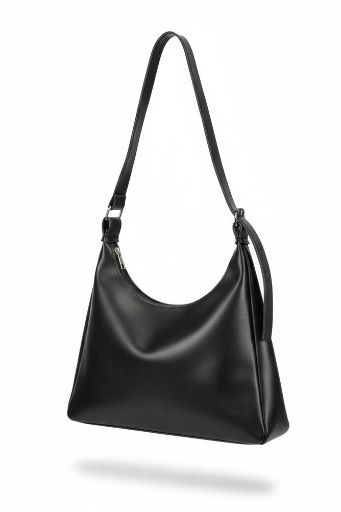 Kadın Siyah Suni Deri Omuz Çantası - 28254-SIYAH - 2