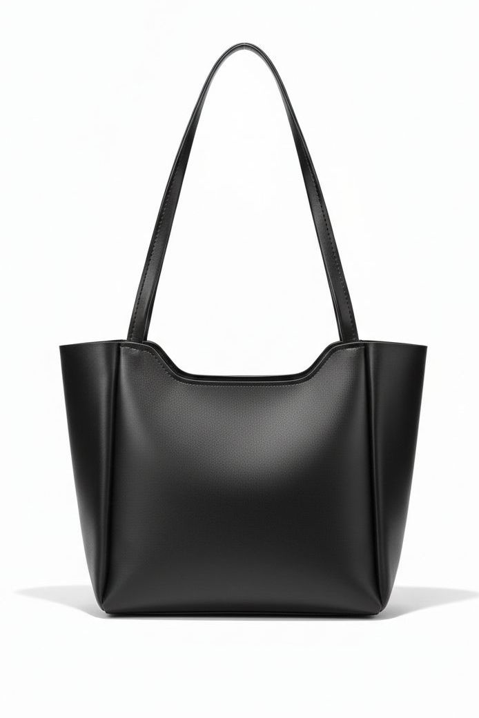 Kadın Siyah Suni Deri Omuz Çantası - 28259-SIYAH - 2