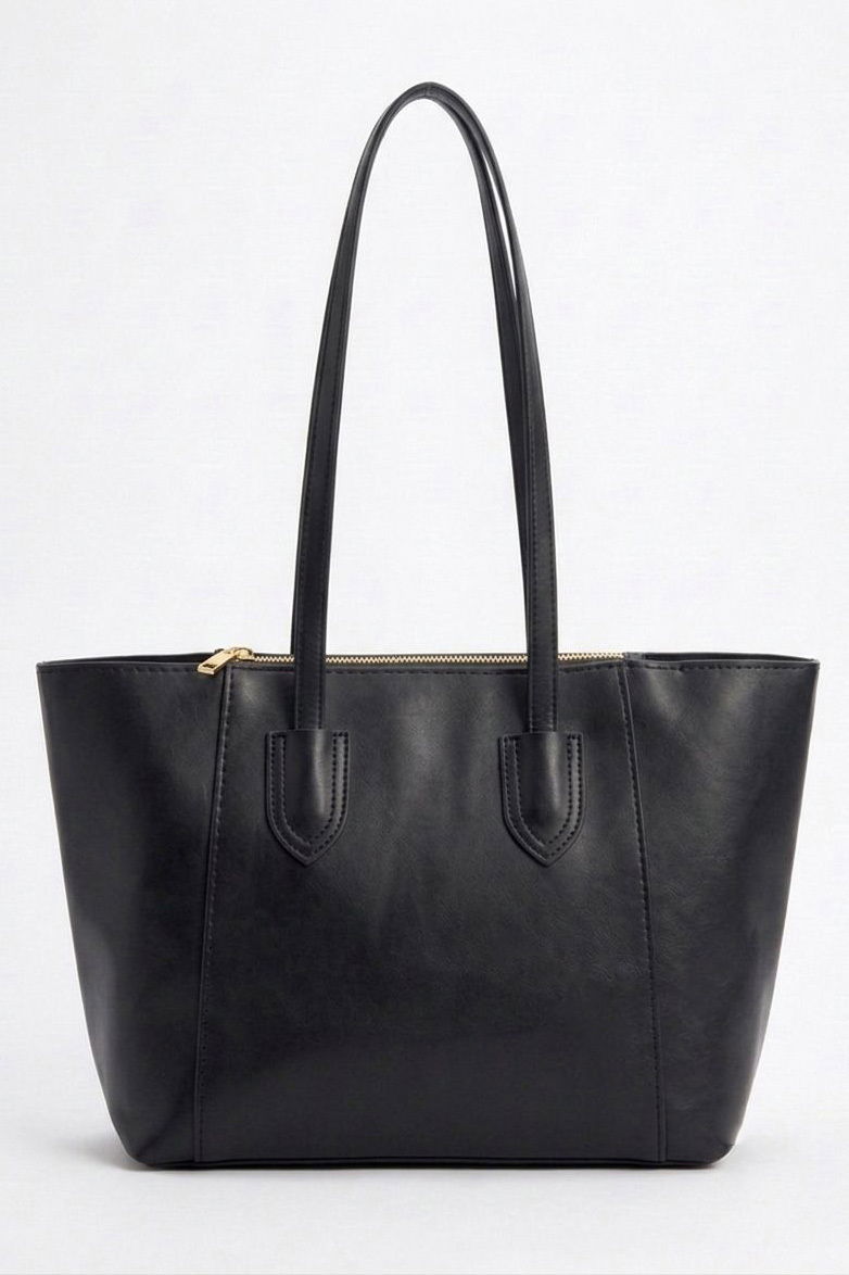 Kadın Siyah Suni Deri Omuz Çantası - 28308-SIYAH - 2