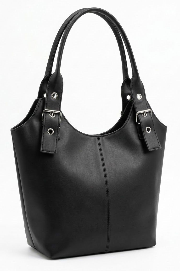 Kadın Siyah Suni Deri Omuz Çantası - 28325-SIYAH - 1