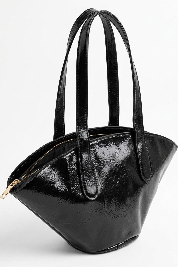 Kadın Siyah Suni Deri Omuz Çantası - 28377-SIYAH - 2