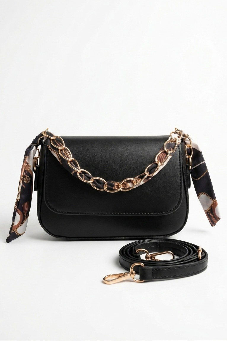 Kadın Siyah Sunii Deri Flarlı Çanta - 28431-SIYAH - 1