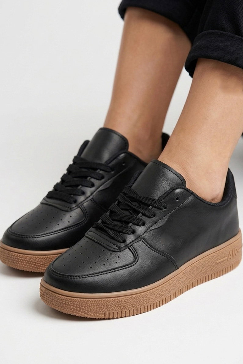 Kadın Siyah Taba AİR Spor Ayakkabı - 27477-SIYAH-TABA - 1