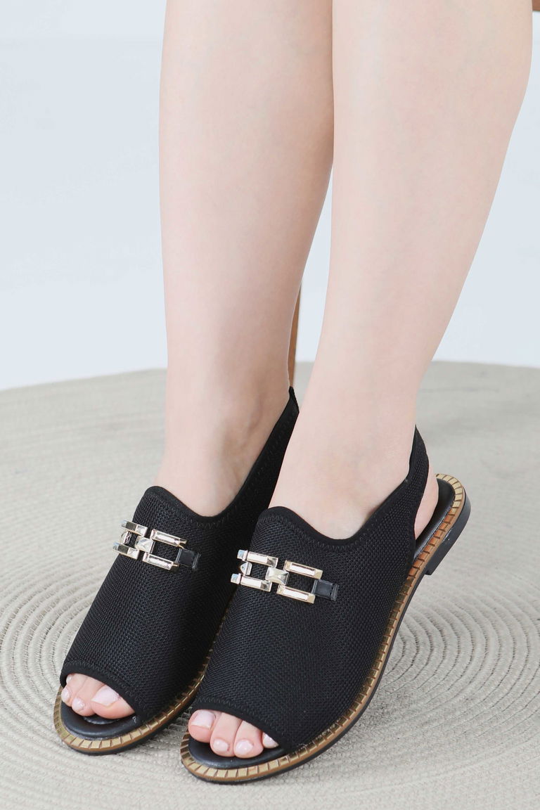 Kadın Siyah Tokalı Sandelet - 27443 - TOFİSA