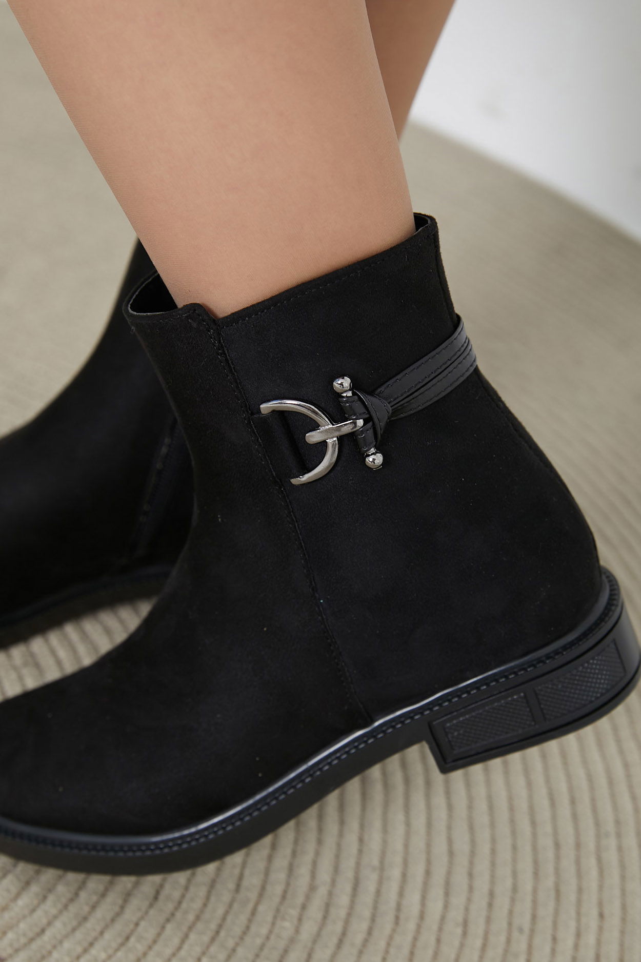 Kadın Siyah Tokalı Yarım Bot - 26709 - 3