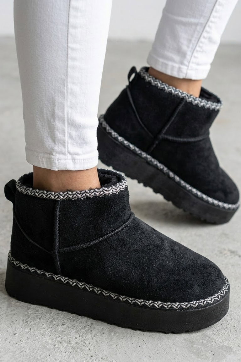 Kadın Siyah UGG Süet Bot - 29162-SIYAH - 1