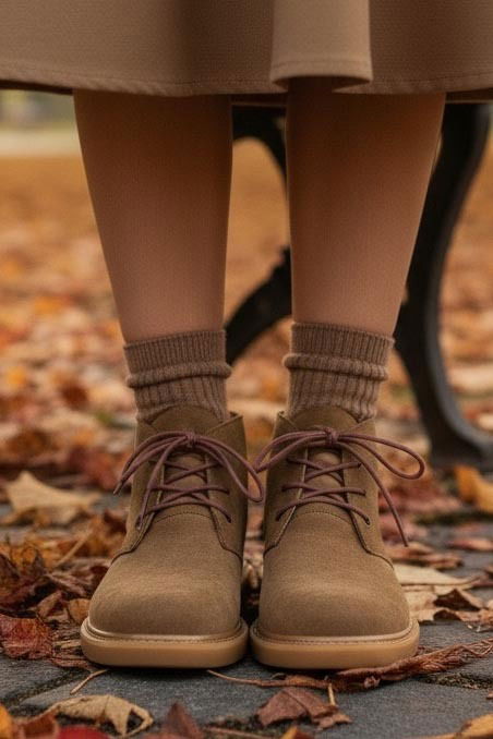 Kadın Taba Bağcıklı Yarım Süet Bot - 27906-TABA - TOFİSA