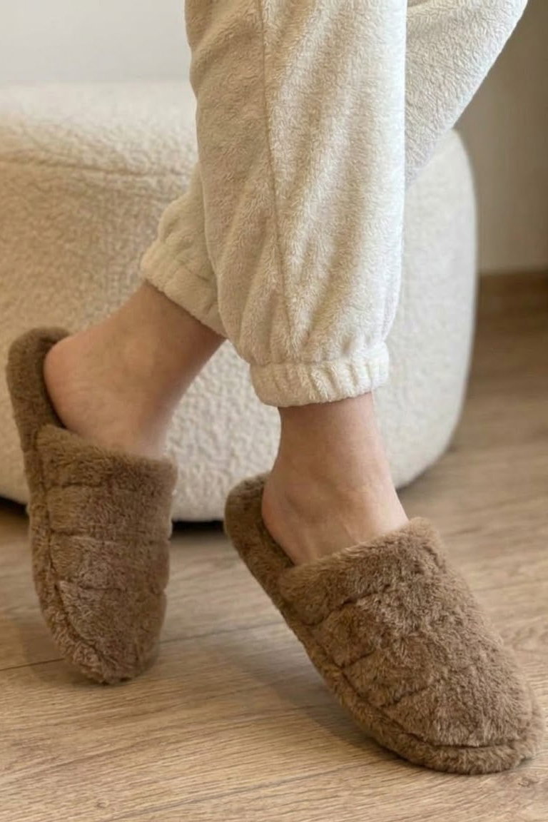 Kadın Taba Kapalı Eva Sade Ev Terliği - 29133-TABA - 2