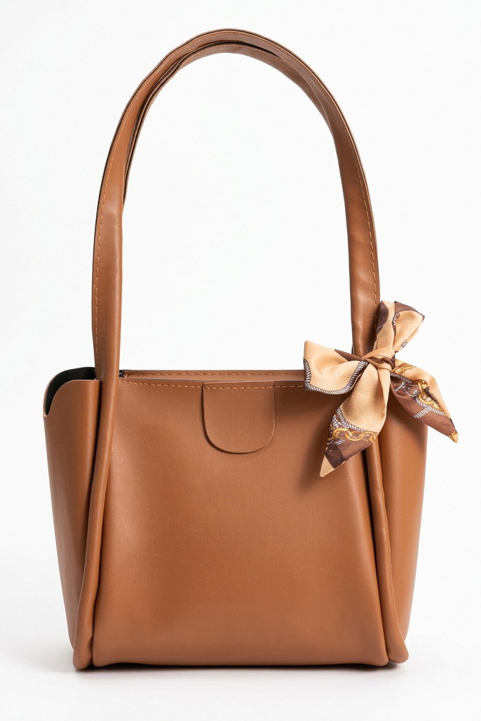 Kadın Taba Suni Deri Flarlı Kol Çanta - 28185-TABA - 1