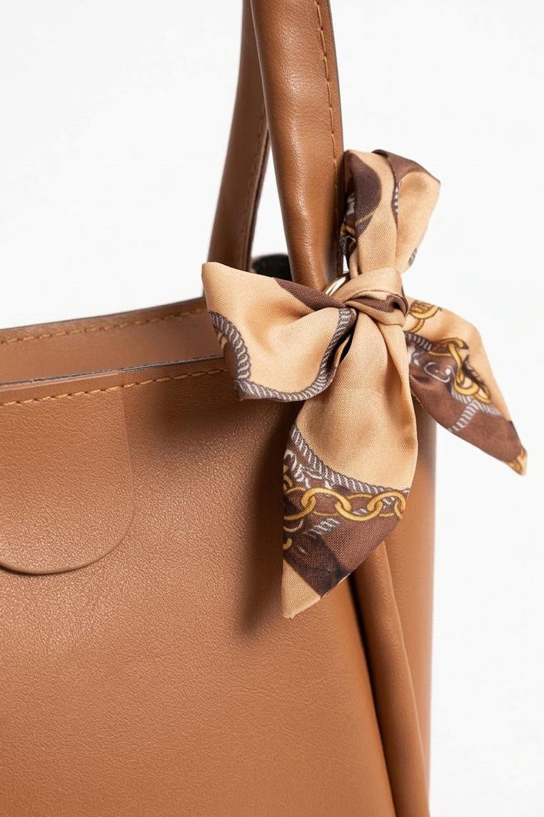 Kadın Taba Suni Deri Flarlı Kol Çanta - 28185-TABA - 2