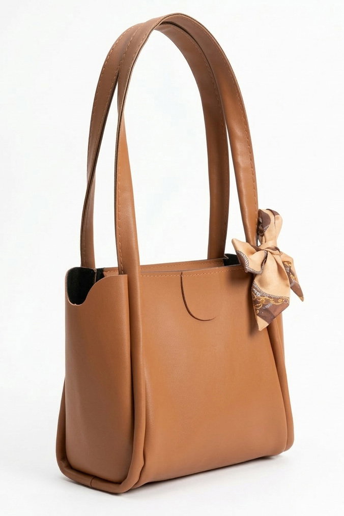 Kadın Taba Suni Deri Flarlı Kol Çanta - 28185-TABA - 3