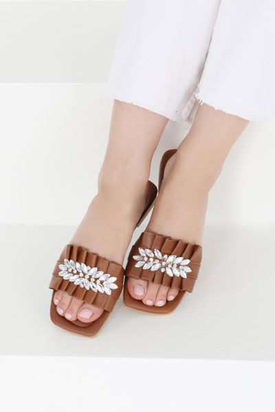 Kadın Taba Taşlı Terlik - 27402 