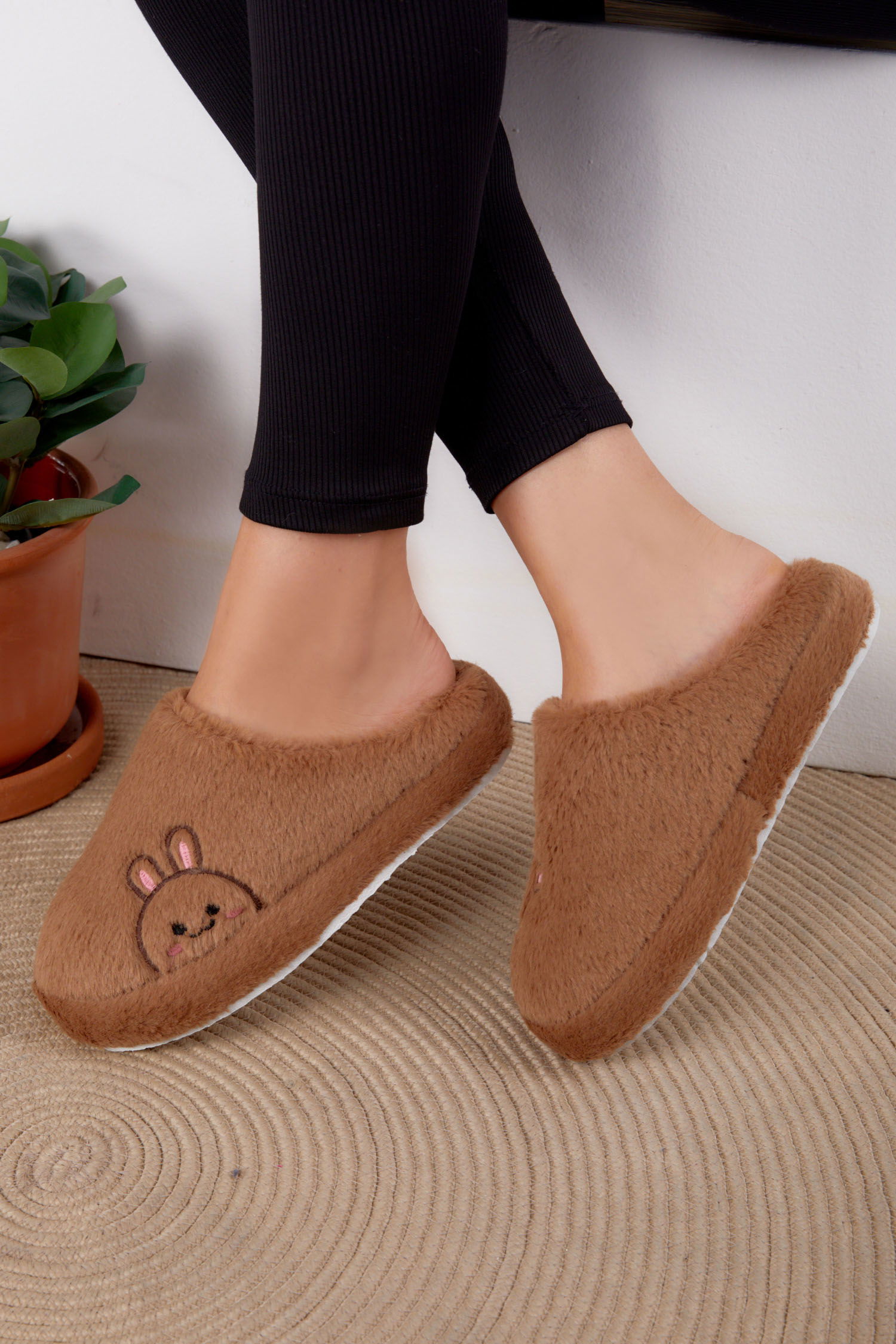 Kadın Taba Peluş Tavşanlı Ev Terliği - 26295 - 2