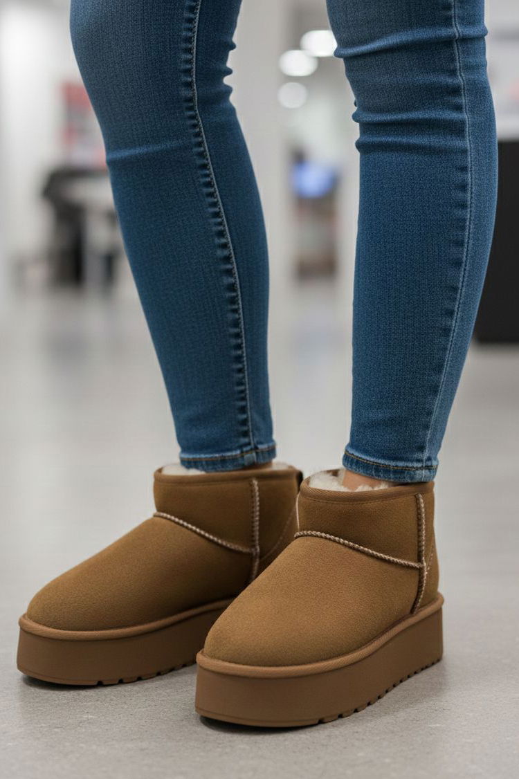 Kadın Taba Yüksek Taban Yarım Süet Bot - 28078-TABA - TOFİSA