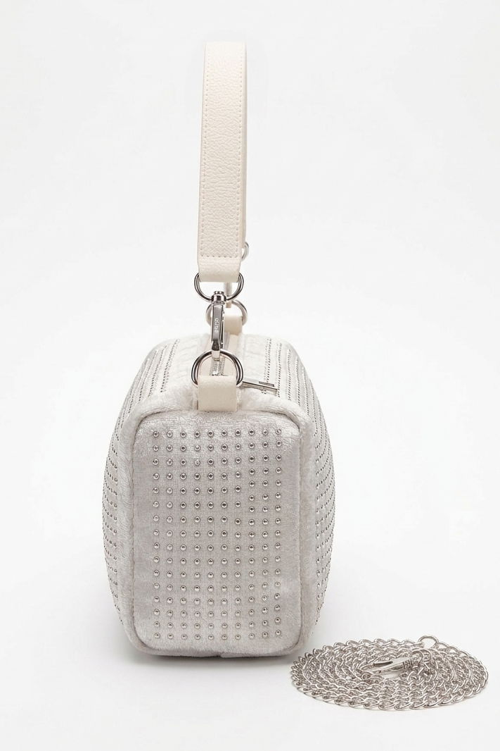 Kadın Taş Pul Detaylı Slindir Mini Çanta - 28361-TAS - 2