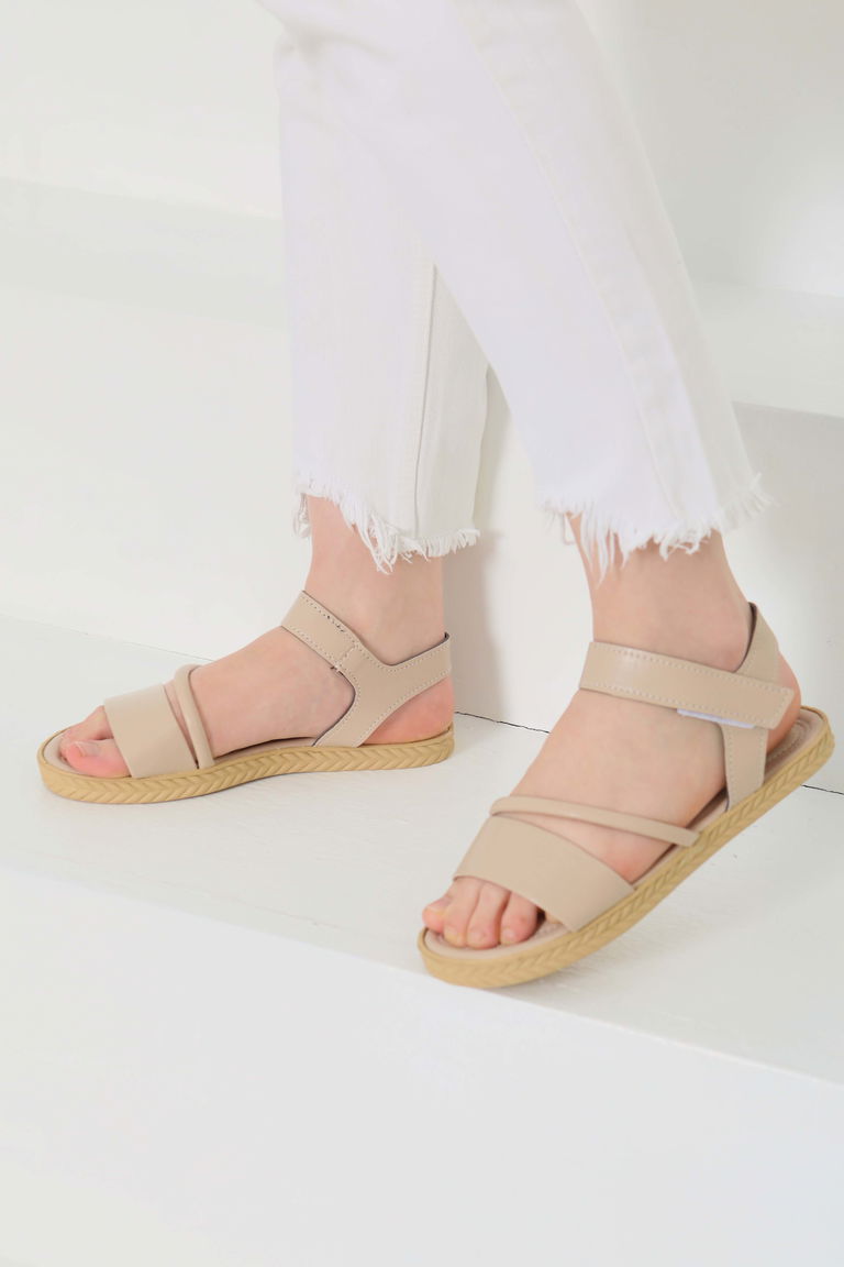 Kadın Vizon Çapraz Detaylı Sandalet - 27111 - TOFİSA